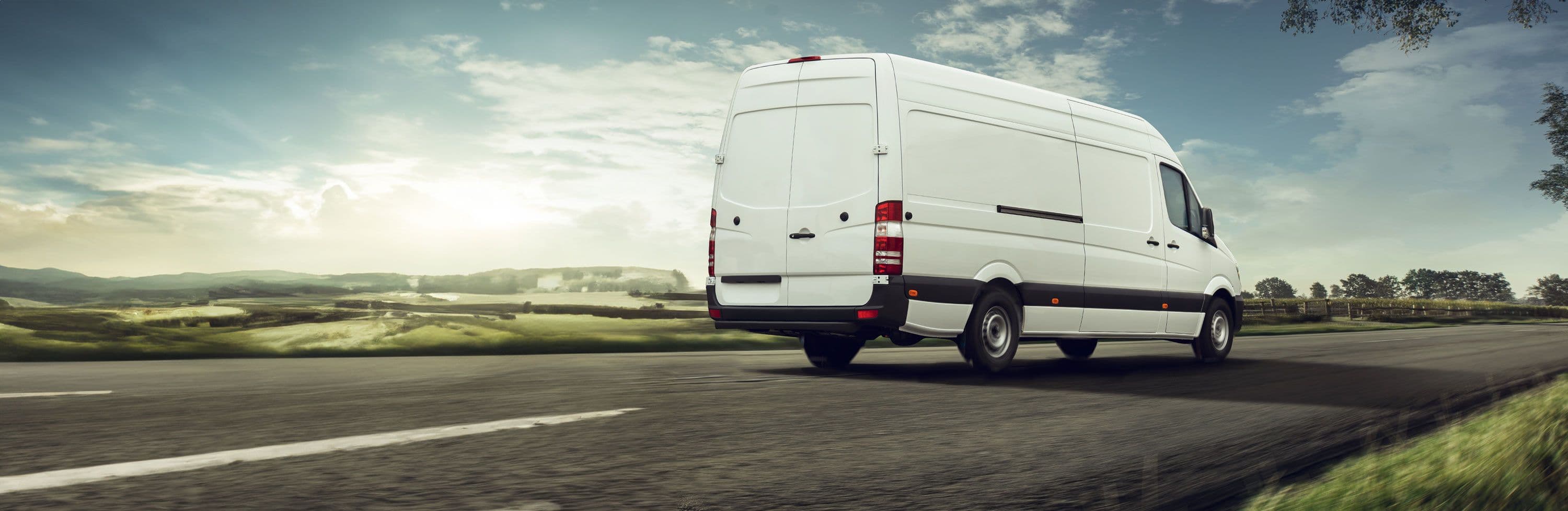 Stationary van in the countryside